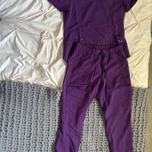 Scrubstar Purple Ankle Cropped Jumpsuit